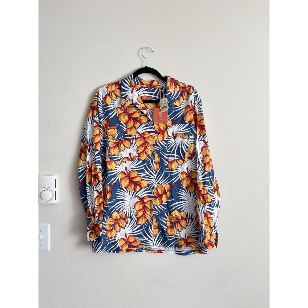 Tommy Bahama Relax Womens Medium Button Camp Shirt Floral Hawaiian